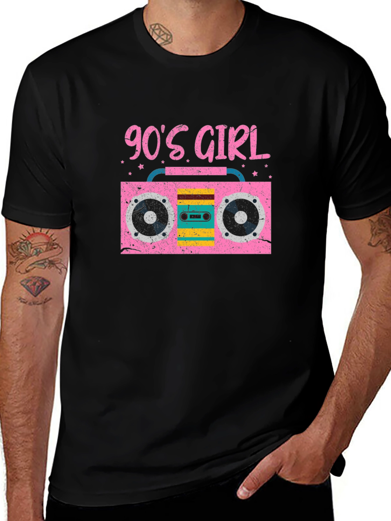 90s Girl Boombox Graphic T-Shirt