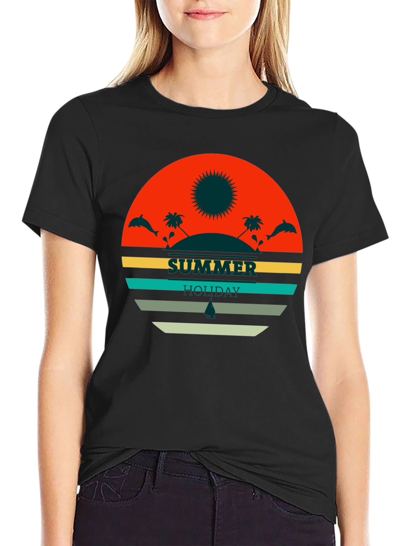 Summer Holiday Graphic Tee - Retro Beach Design