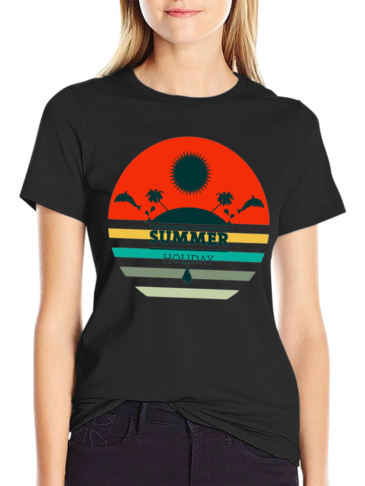 Summer Holiday Graphic Tee - Retro Beach Design