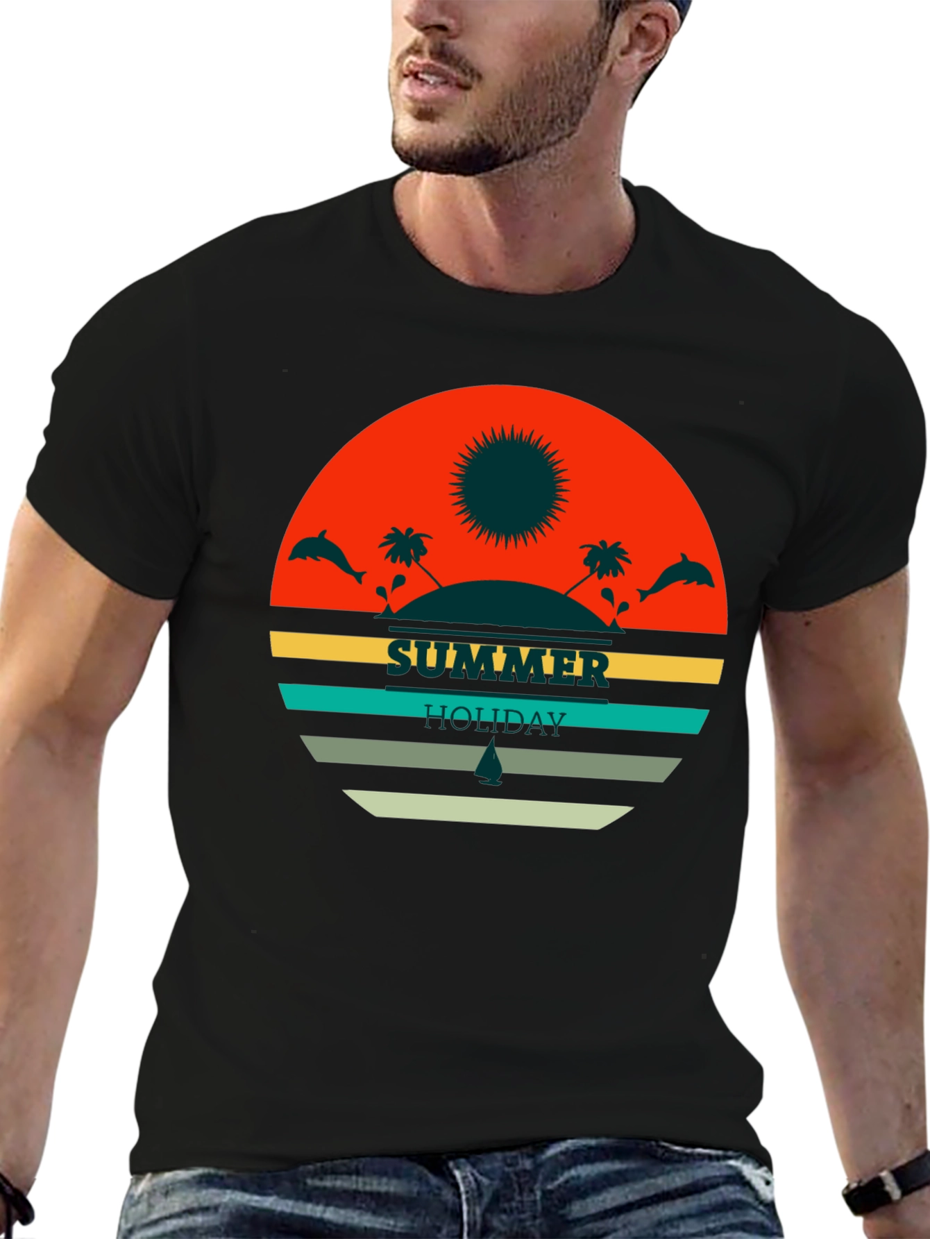 Summer Holiday Graphic Tee - Retro Beach Design