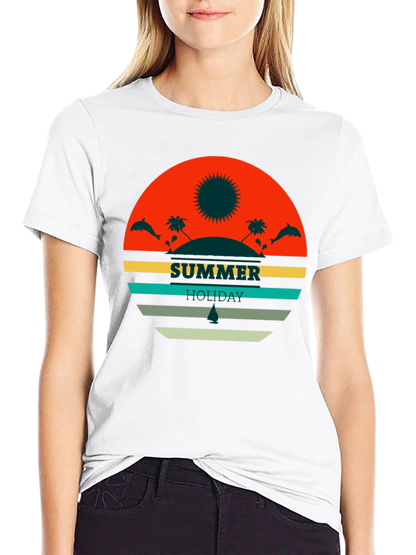 Summer Holiday Graphic Tee - Retro Beach Design