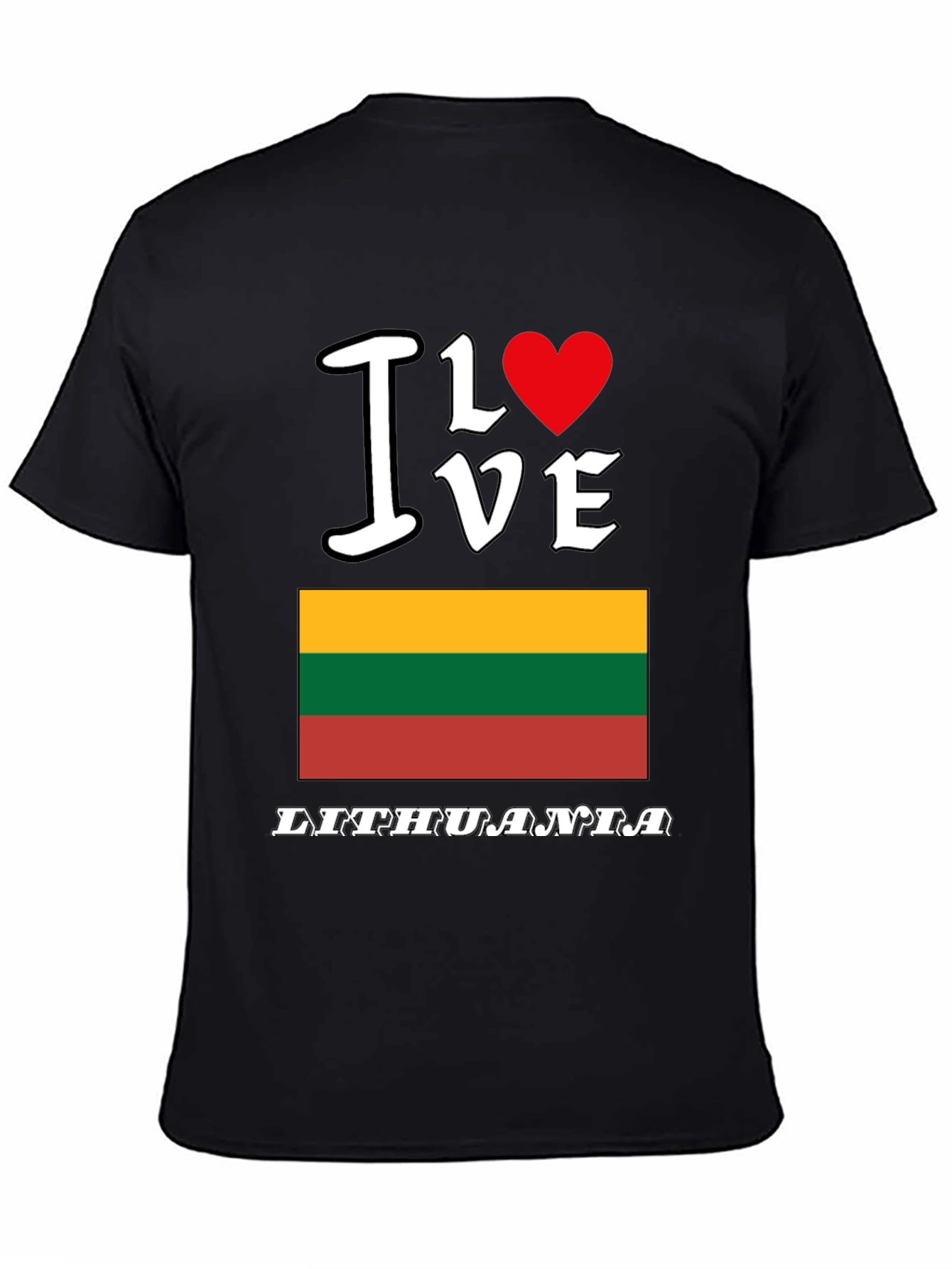 I Love Lithuania T-Shirt - Mens Black Tee