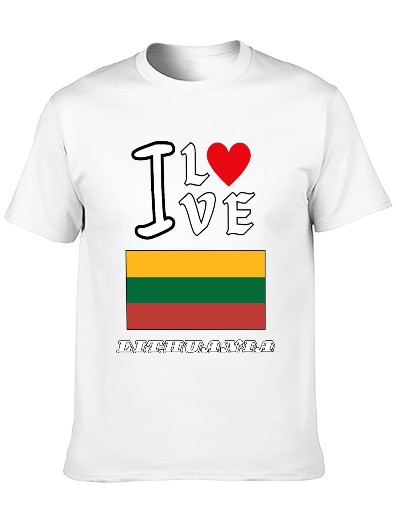 I Love Lithuania T-Shirt - Mens Black Tee