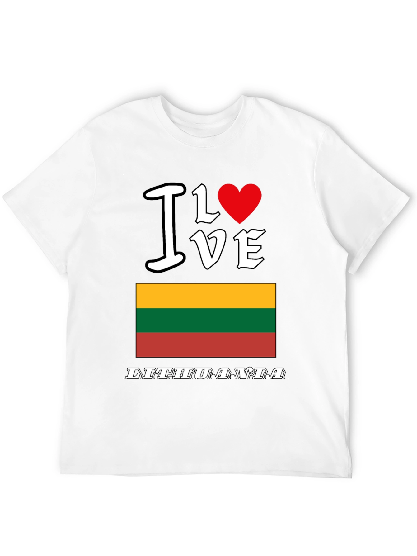 I Love Lithuania T-Shirt - Mens Black Tee