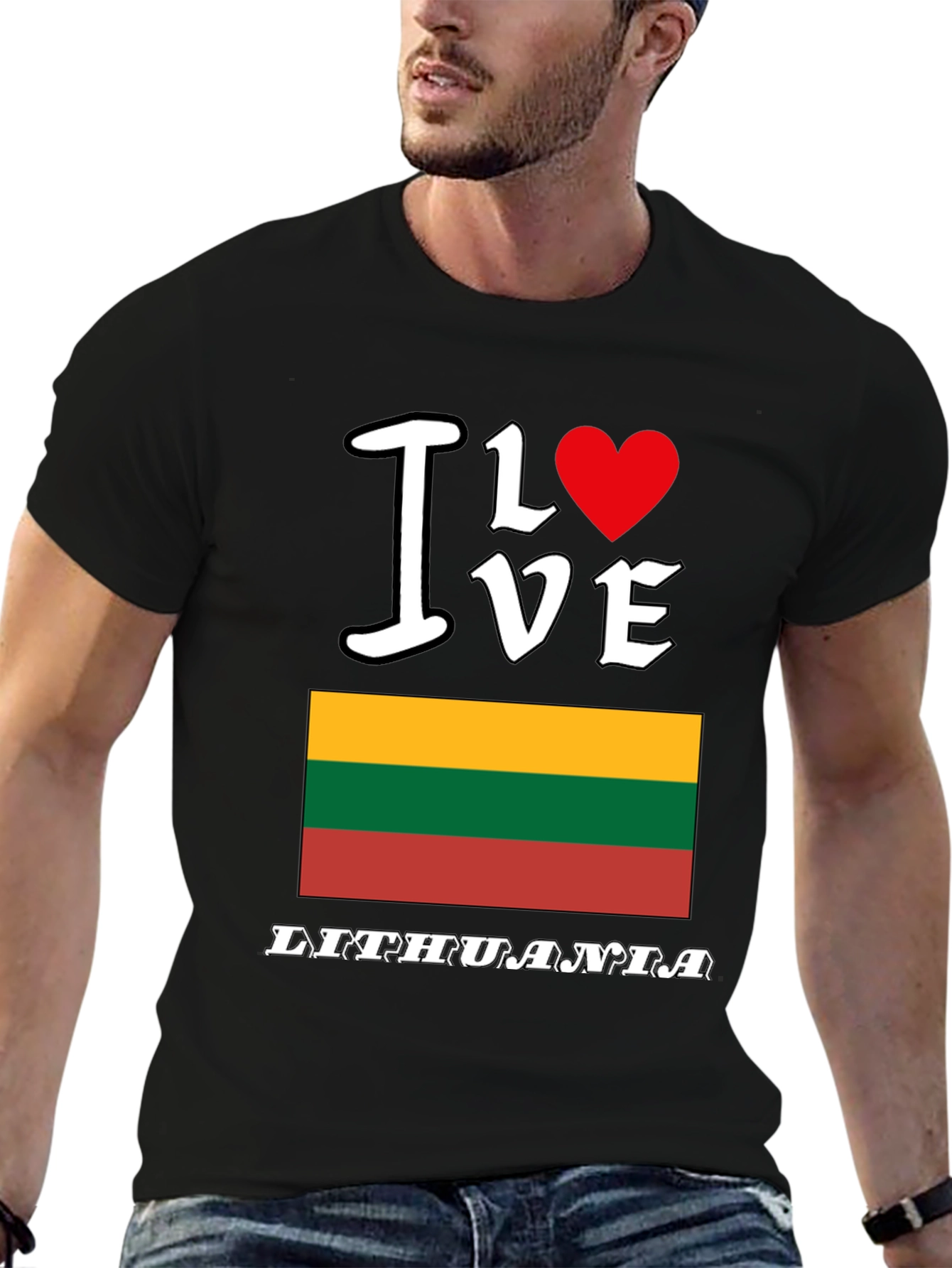 I Love Lithuania T-Shirt - Mens Black Tee