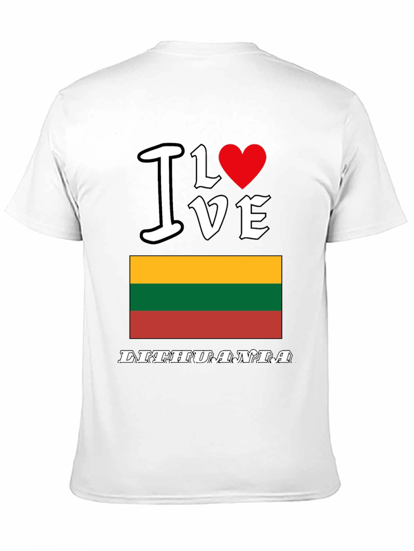 I Love Lithuania T-Shirt - Mens Black Tee