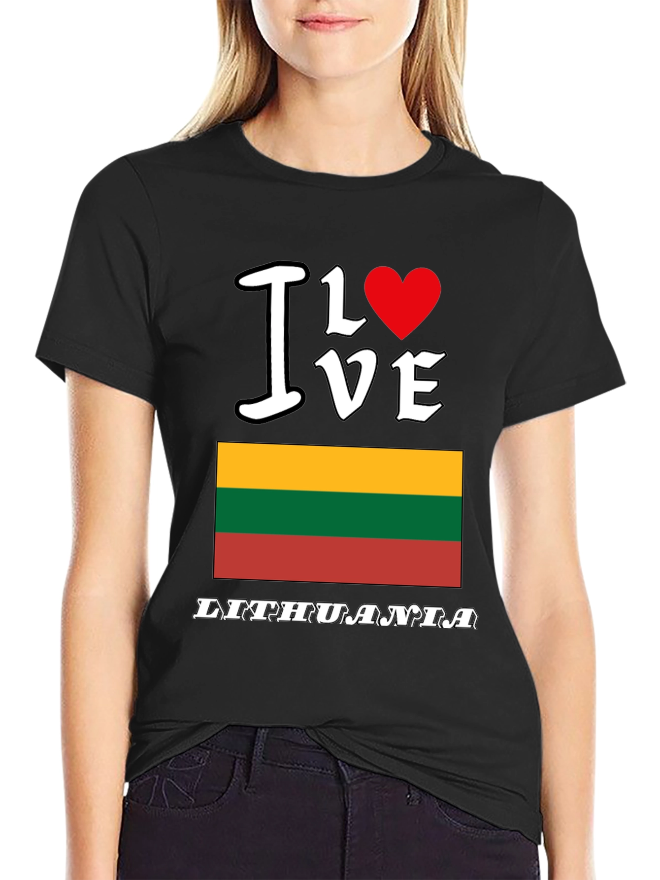 I Love Lithuania T-Shirt - Mens Black Tee