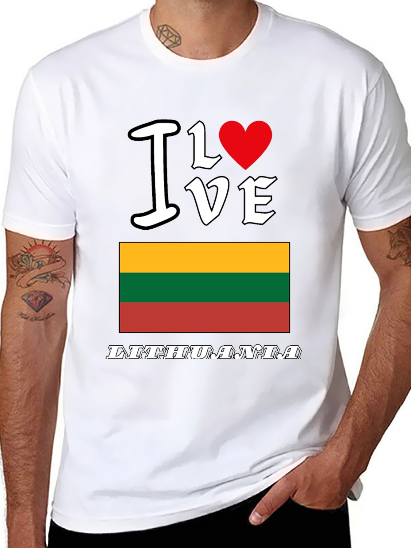 I Love Lithuania T-Shirt - Mens Black Tee
