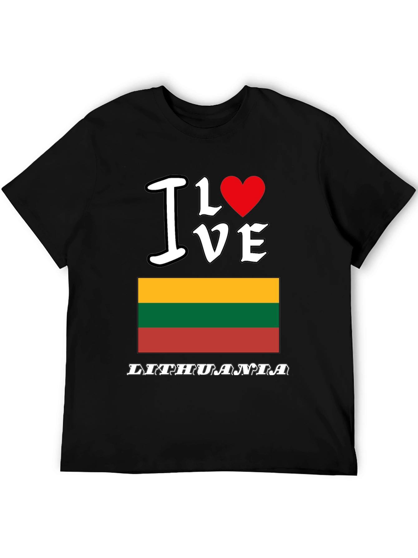 I Love Lithuania T-Shirt - Mens Black Tee