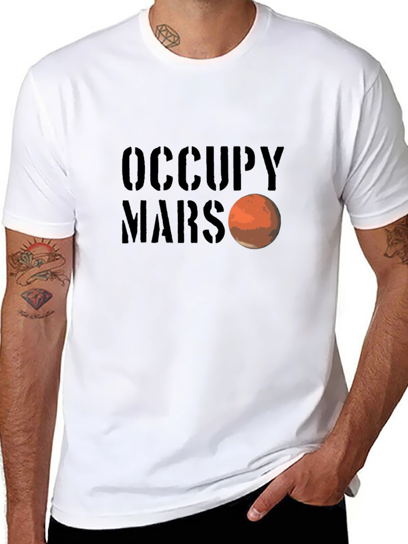 Occupy Mars Graphic Tee - Space Exploration T-Shirt