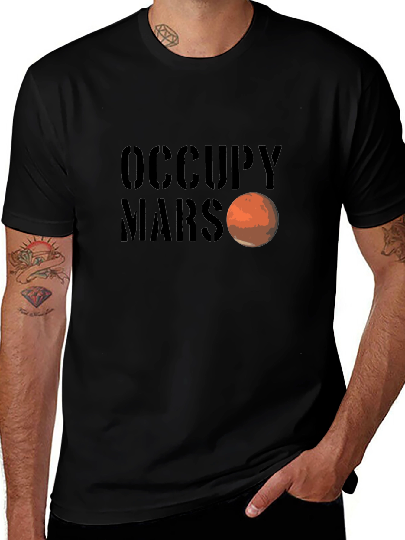 Occupy Mars Graphic Tee - Space Exploration T-Shirt