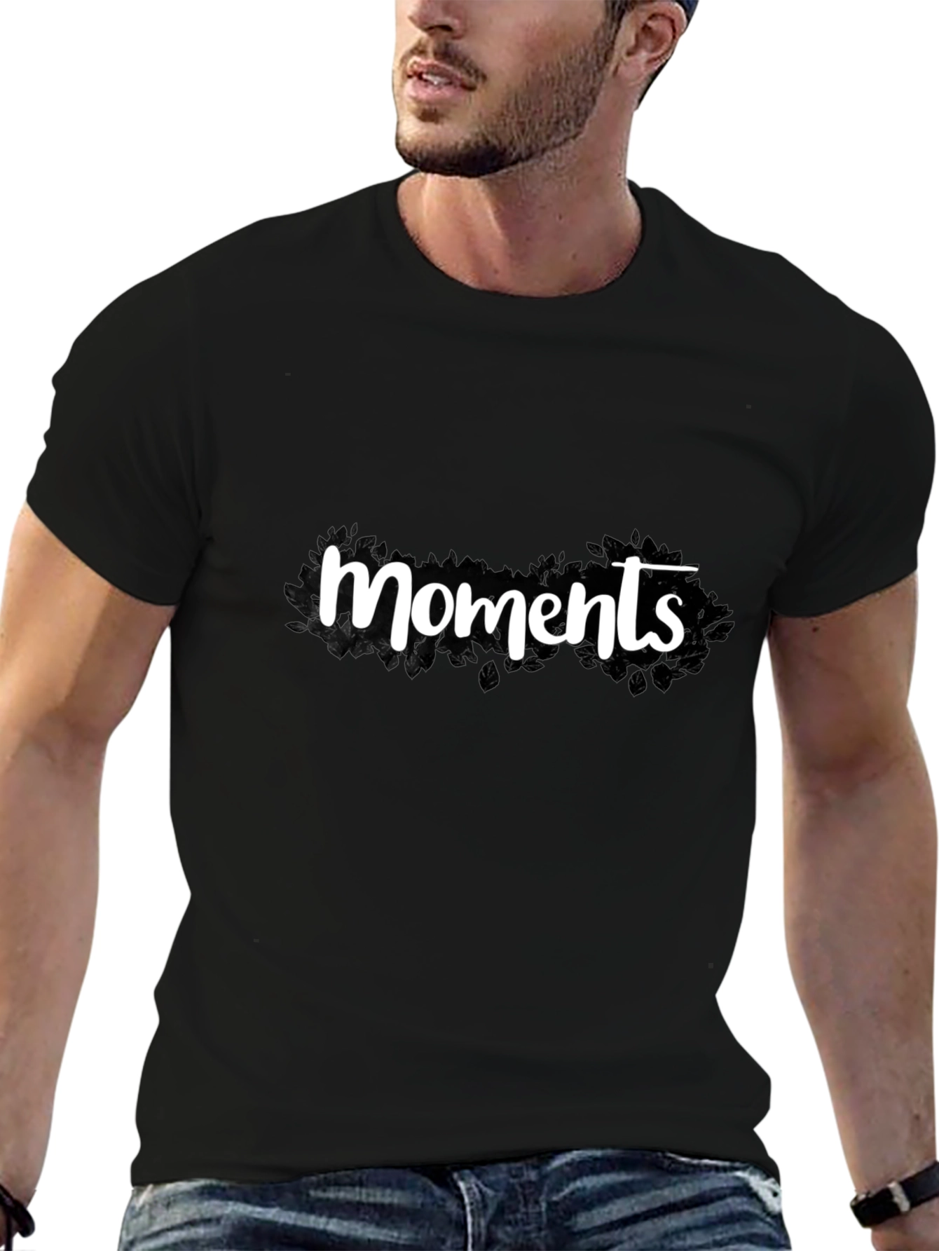 Moments Black Graphic T-Shirt - Stylish Casual Wear