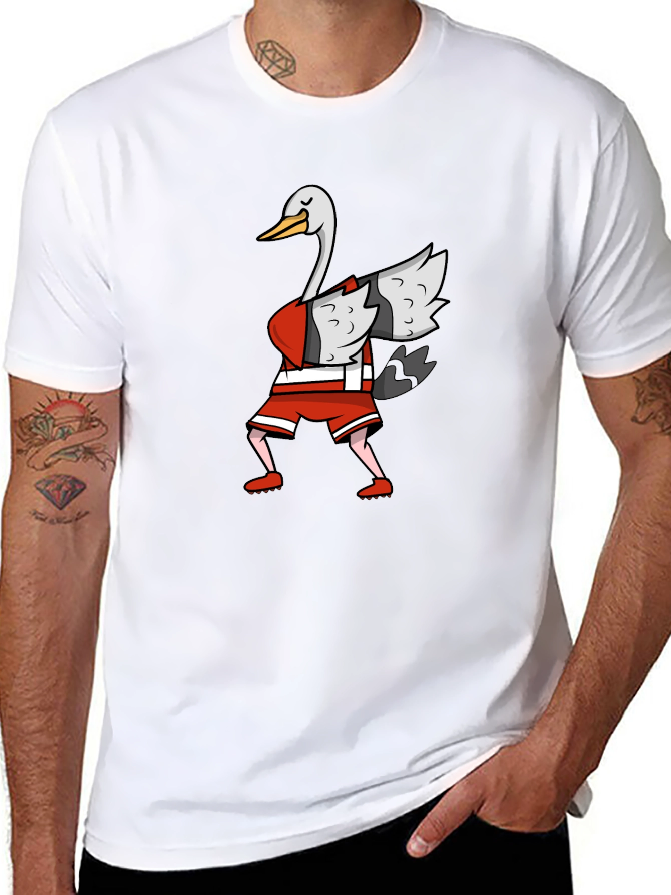 Dabbing Goose Graphic T-Shirt - Funny Animal Tee