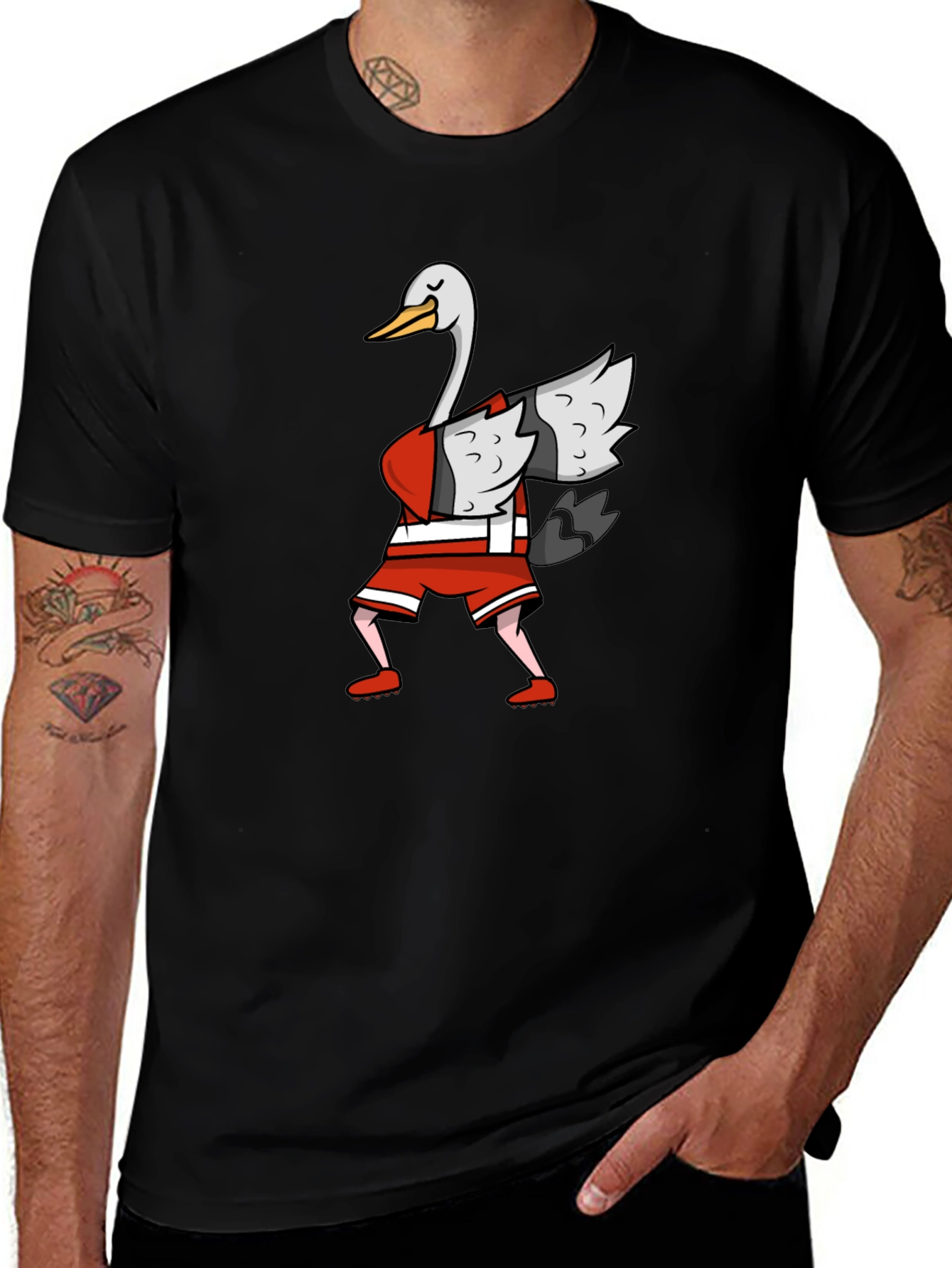 Dabbing Goose Graphic T-Shirt - Funny Animal Tee