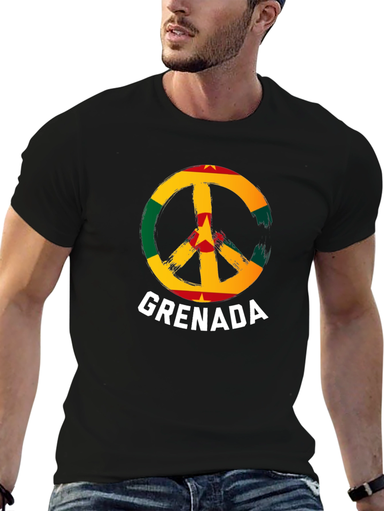 Grenada Flag Peace Sign T-Shirt