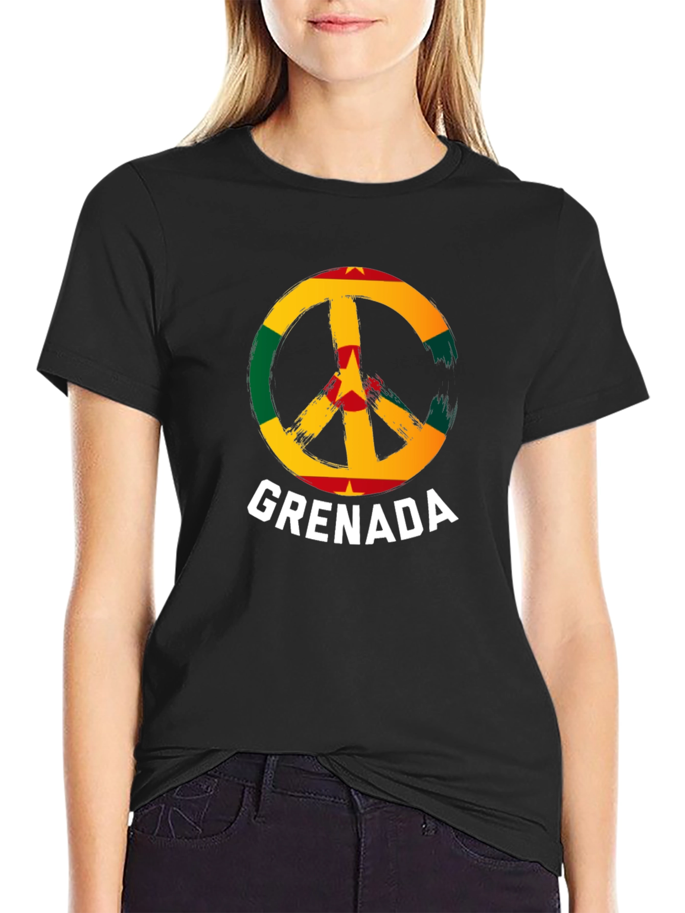 Grenada Flag Peace Sign T-Shirt