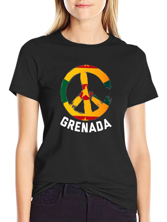 Grenada Flag Peace Sign T-Shirt