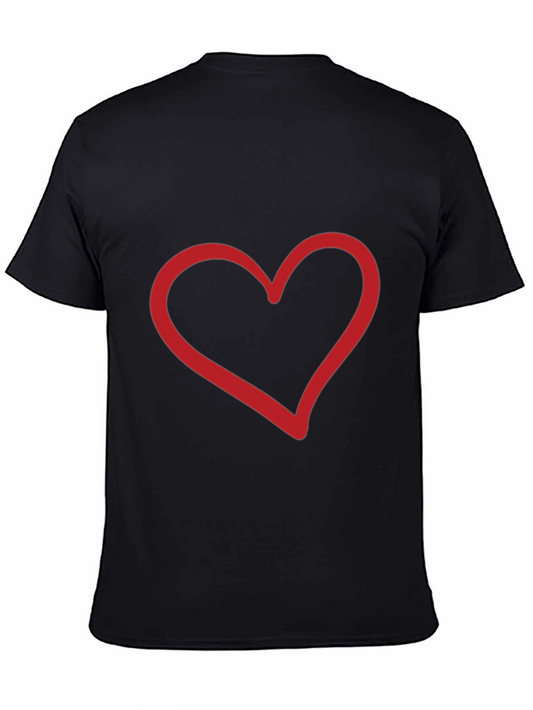 Heart Graphic Black Tee - Stylish Casual Wear