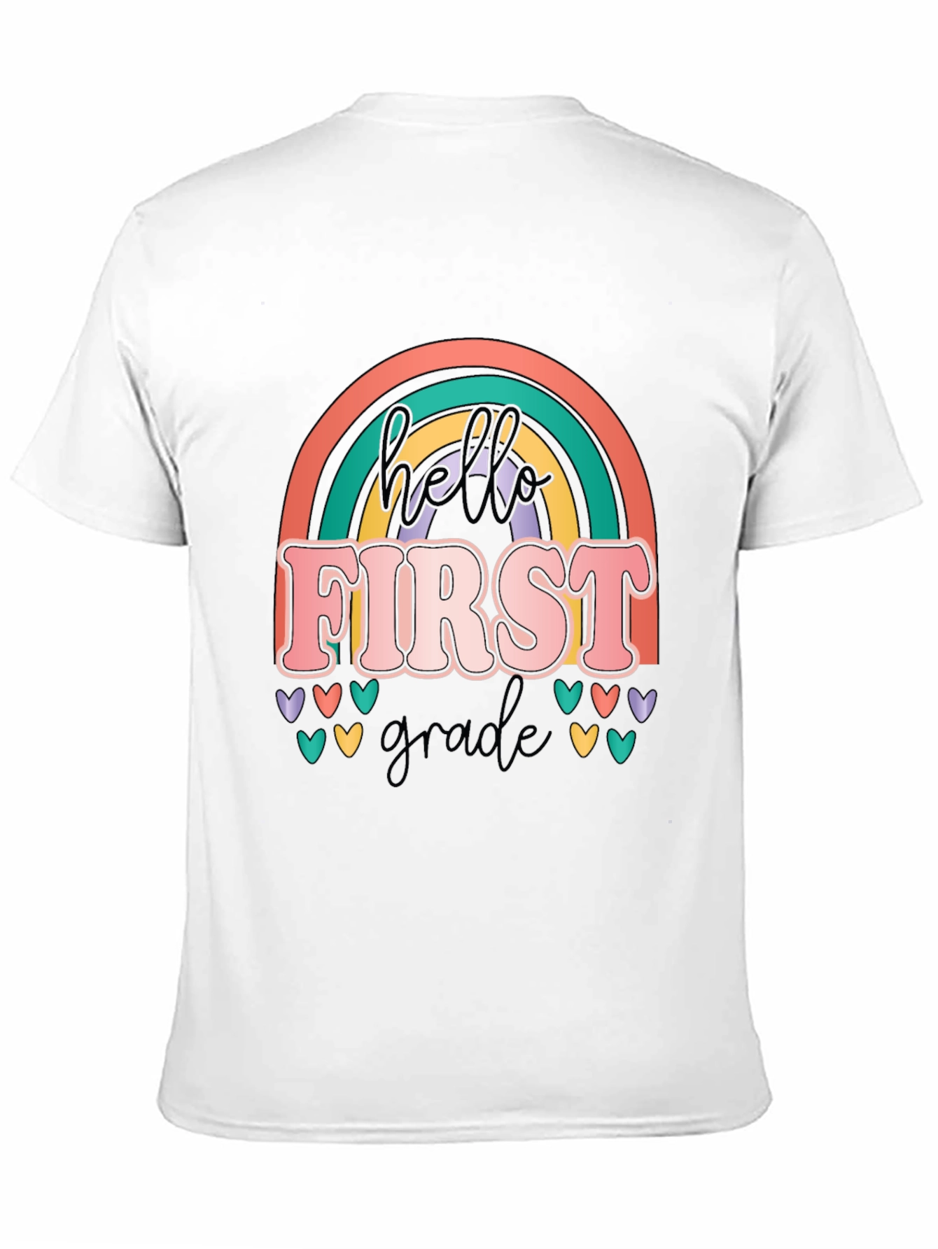 Hello First Grade T-Shirt - Rainbow Design