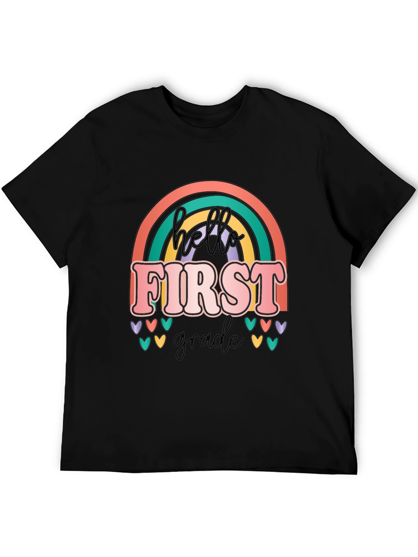 Hello First Grade T-Shirt - Rainbow Design