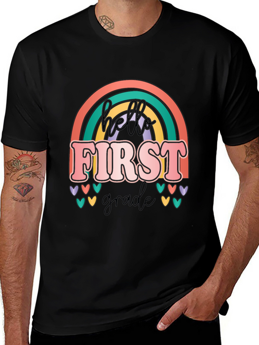 Hello First Grade T-Shirt - Rainbow Design