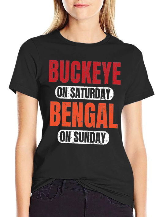 Buckeye & Bengal Fan T-Shirt - Saturday & Sunday Game Day