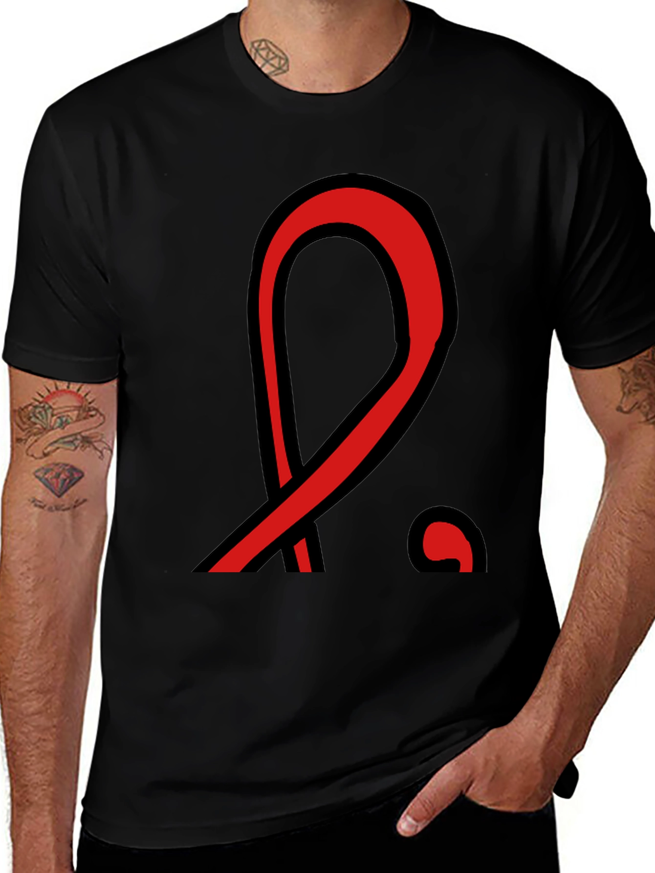Bold Graphic Tee - Red & Black Design T-Shirt