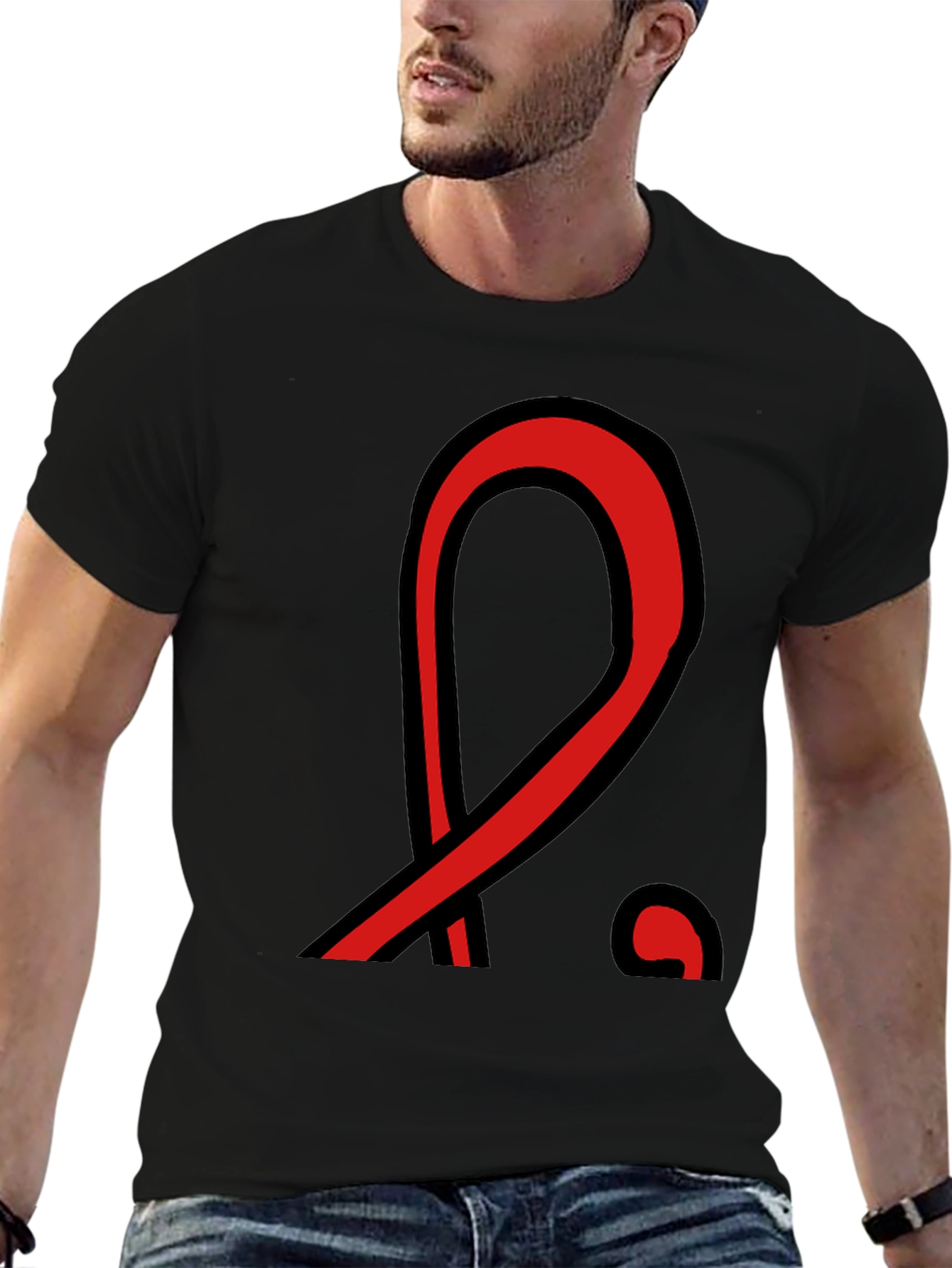 Bold Graphic Tee - Red & Black Design T-Shirt