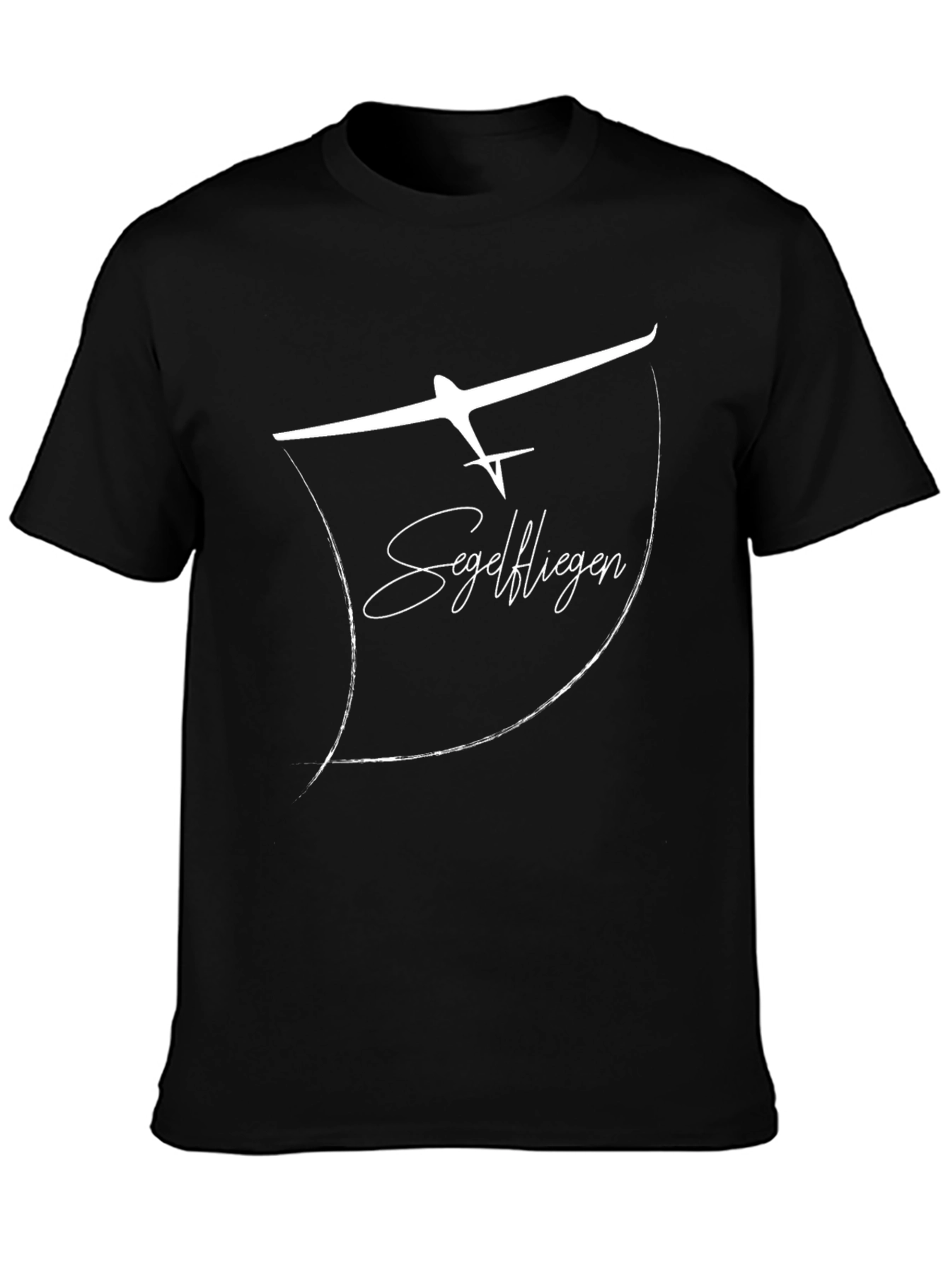 Soaring High: Glider Graphic Black T-Shirt