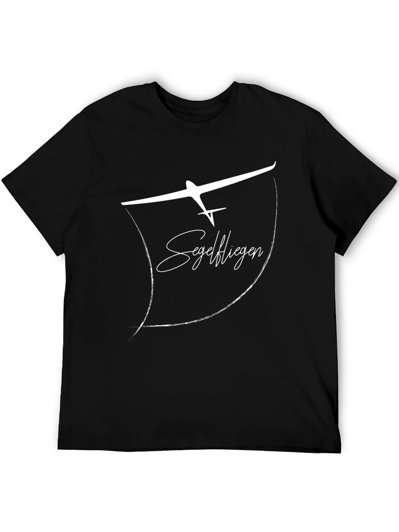 Soaring High: Glider Graphic Black T-Shirt
