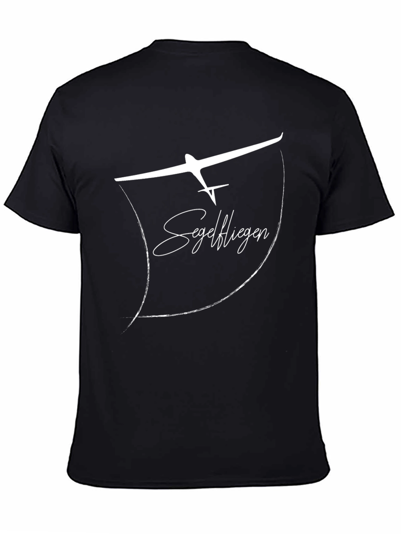 Soaring High: Glider Graphic Black T-Shirt
