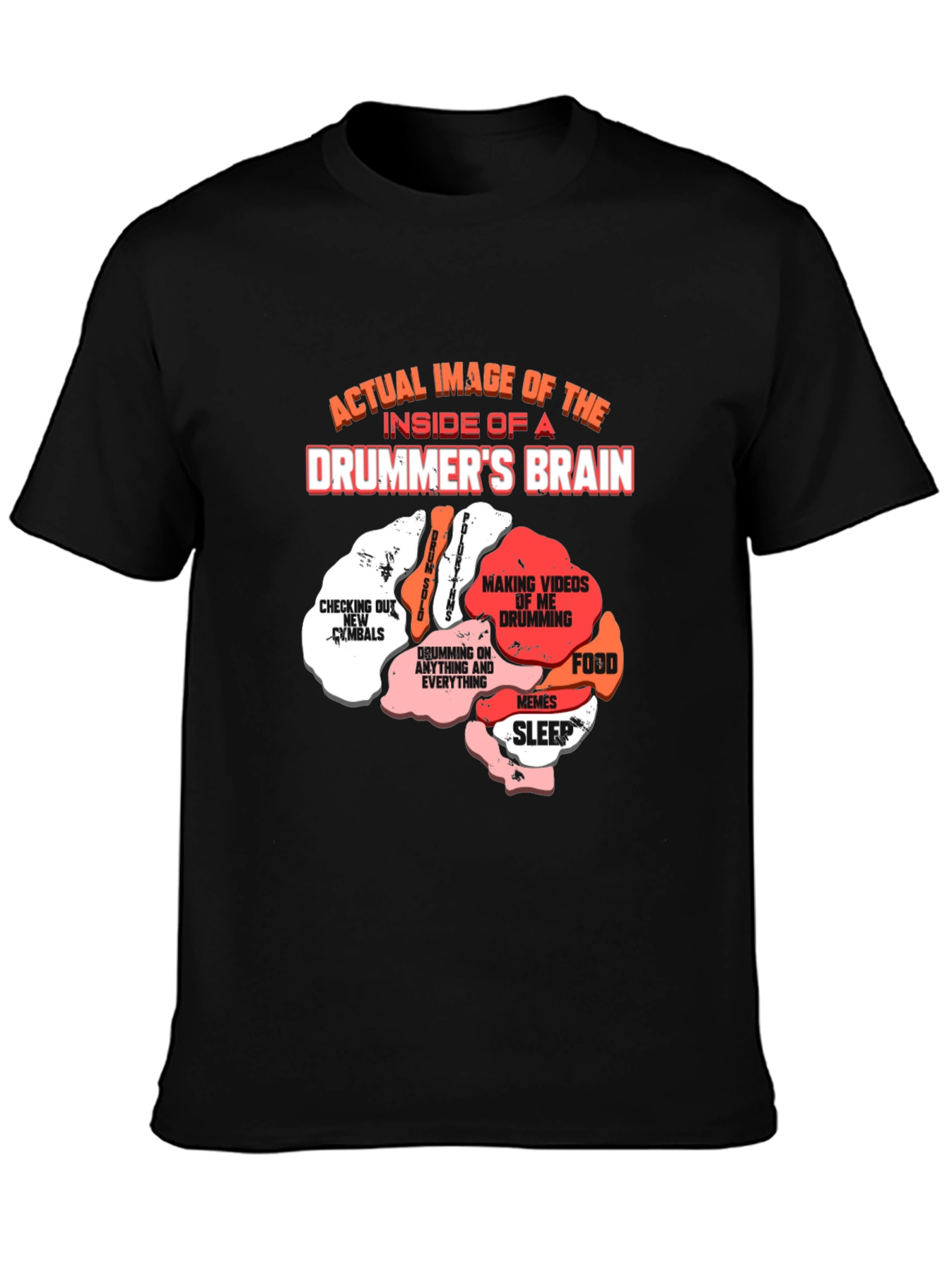 Drummers Brain T-Shirt - Funny Music Tee