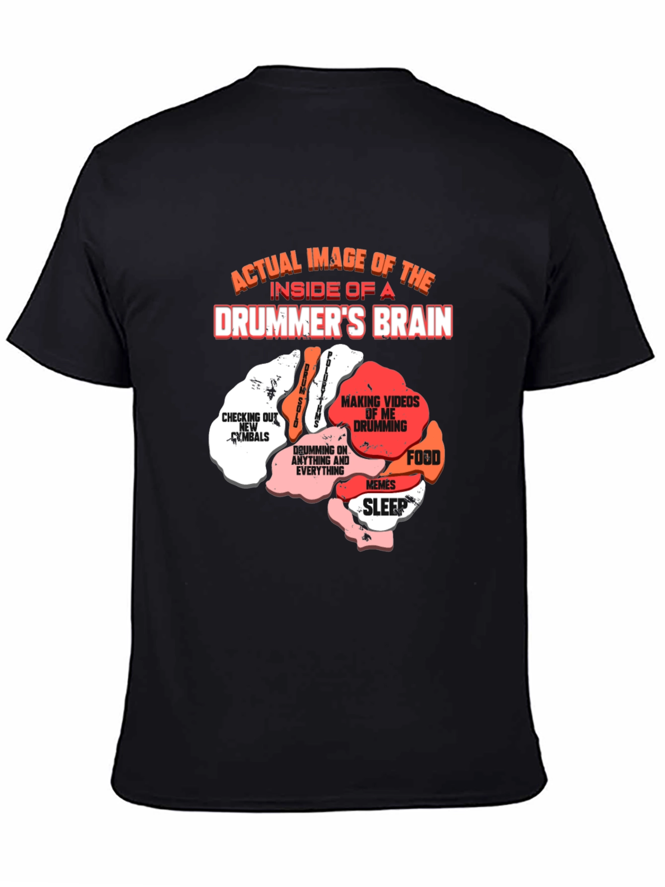 Drummers Brain T-Shirt - Funny Music Tee