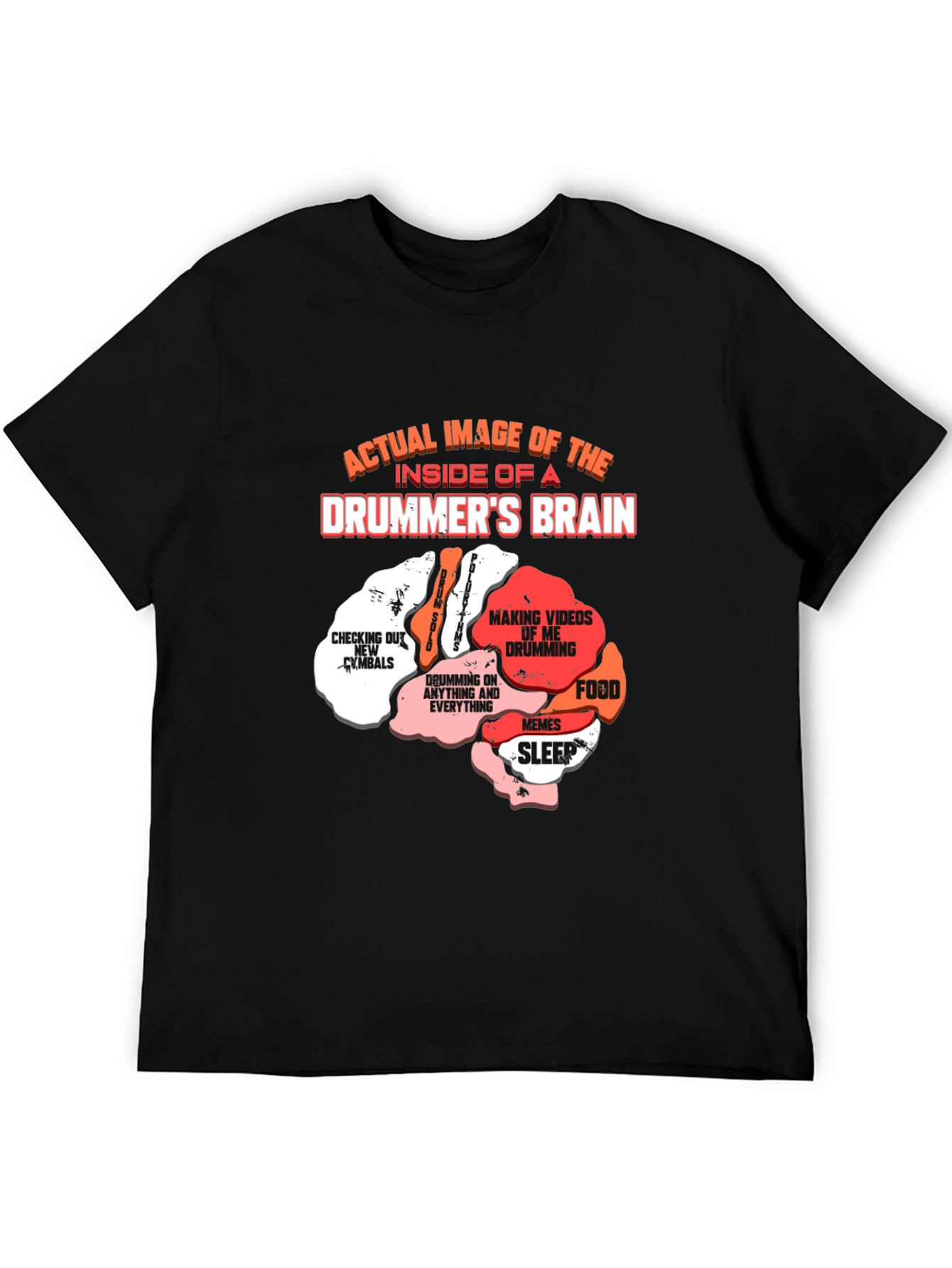 Drummers Brain T-Shirt - Funny Music Tee
