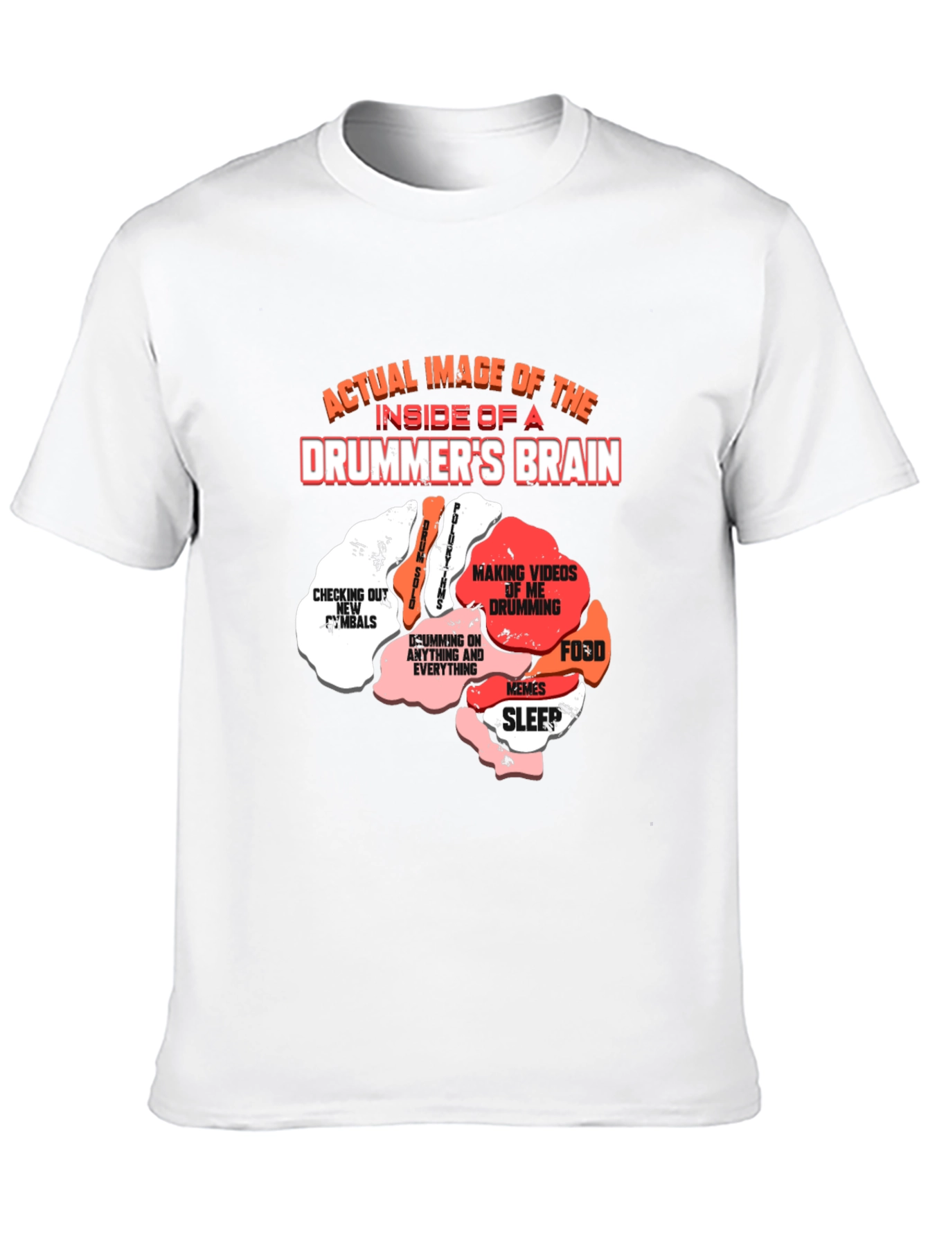Drummers Brain T-Shirt - Funny Music Tee