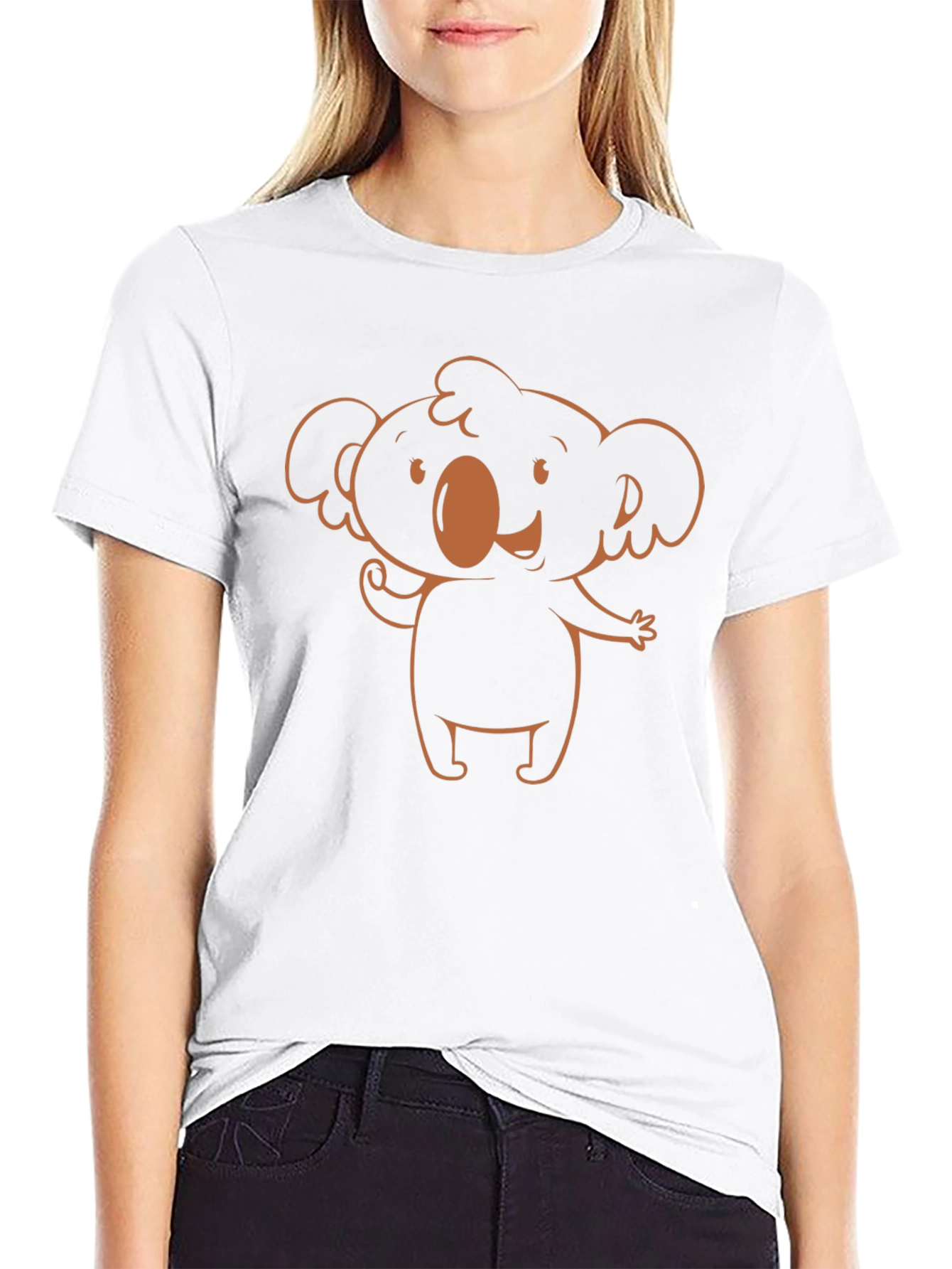 Cute Koala Graphic Tee - Black