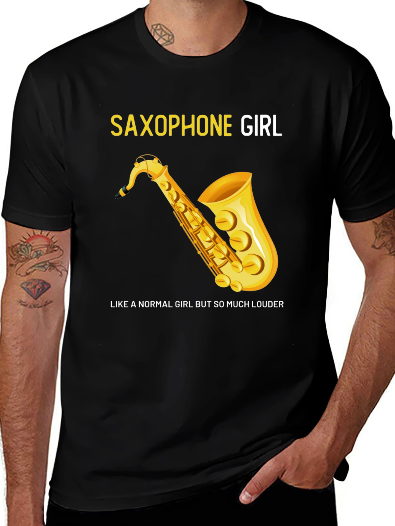 Saxophone Girl Tee: For Music Lovers!