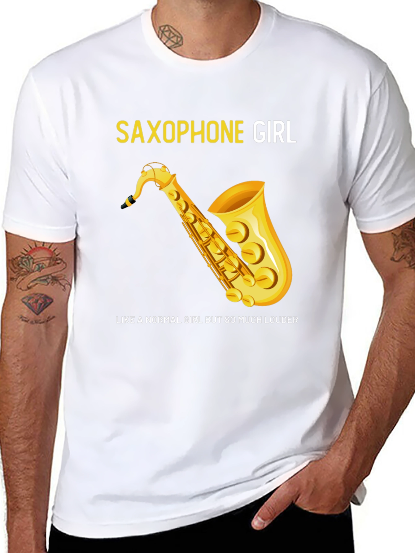 Saxophone Girl Tee: For Music Lovers!