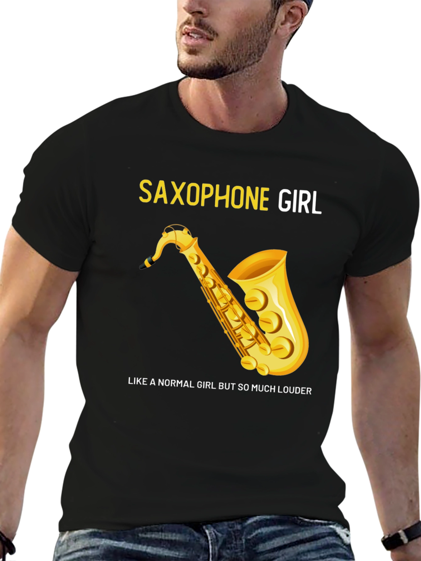 Saxophone Girl Tee: For Music Lovers!