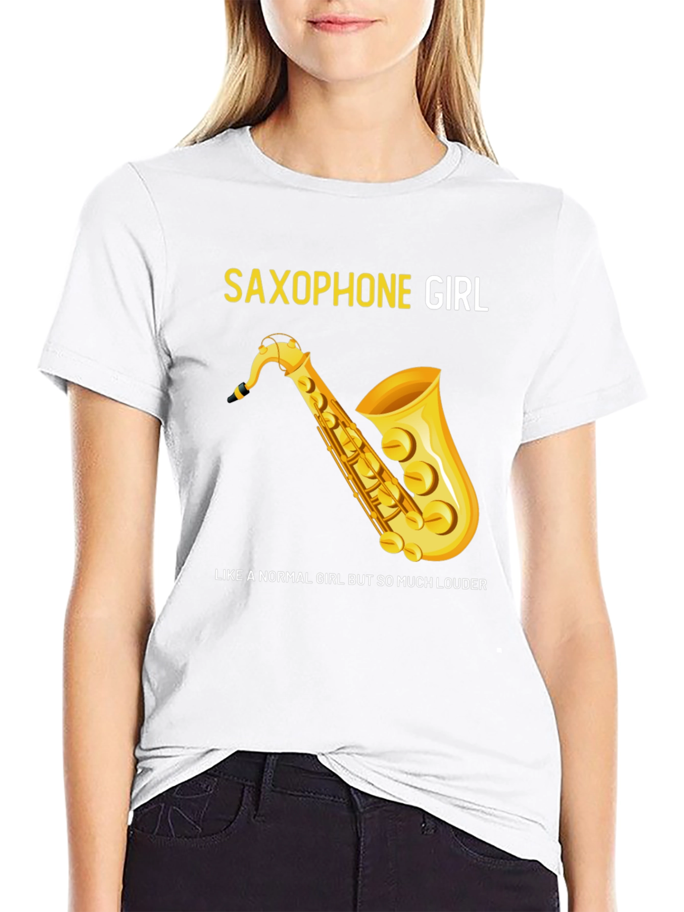 Saxophone Girl Tee: For Music Lovers!