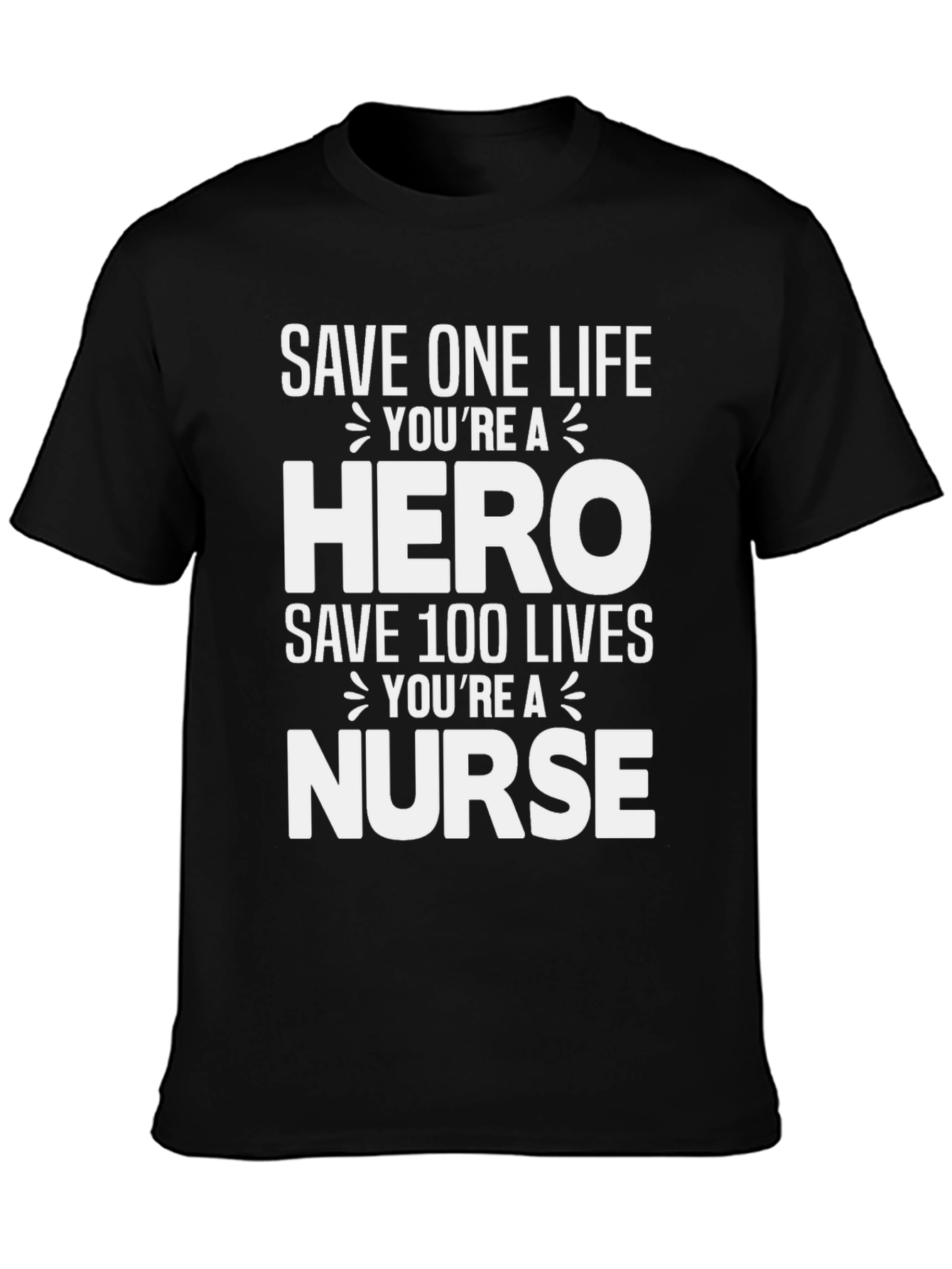 Hero Nurse Graphic Tee - Black Cotton Blend