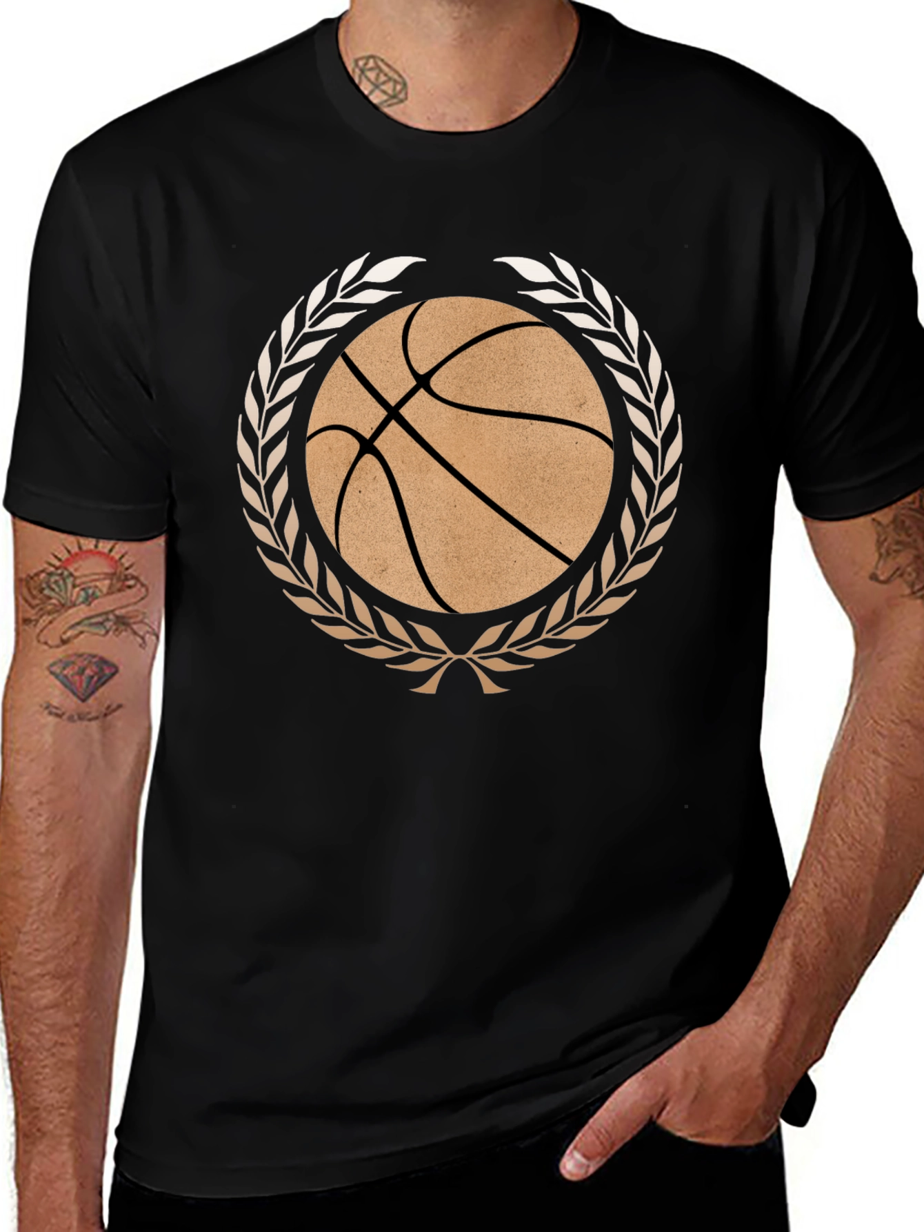Basketball Laurel Wreath Graphic T-Shirt