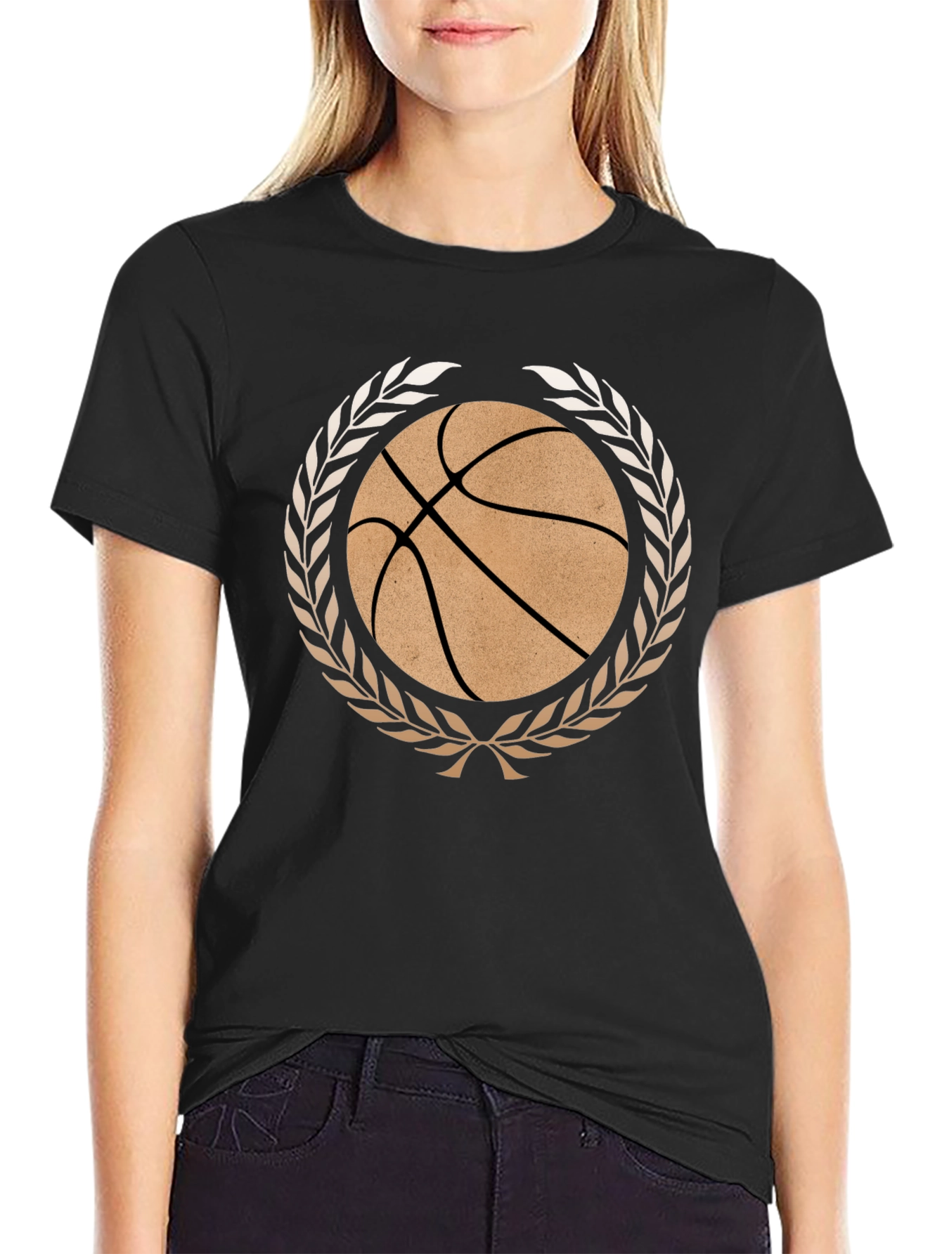 Basketball Laurel Wreath Graphic T-Shirt