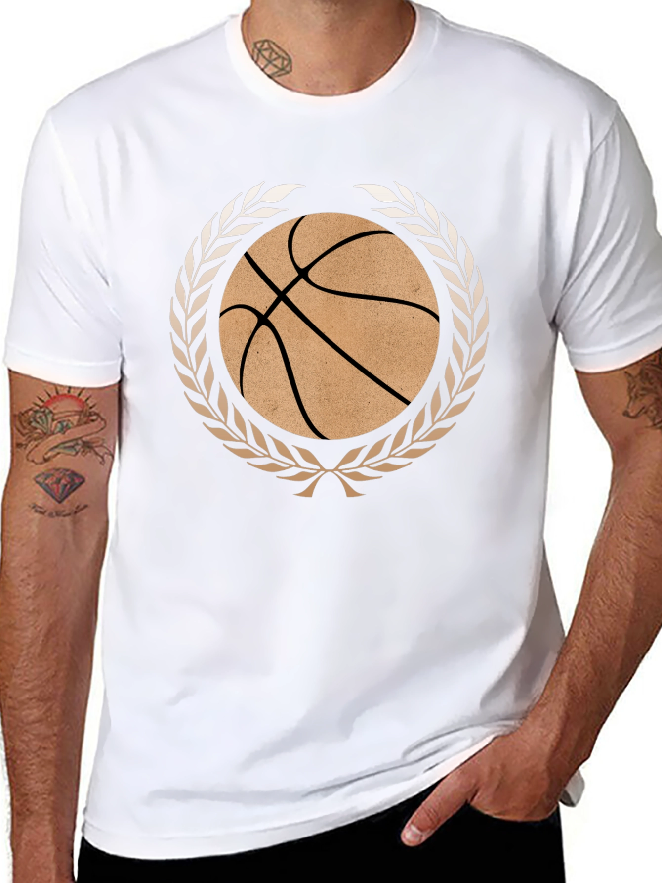 Basketball Laurel Wreath Graphic T-Shirt