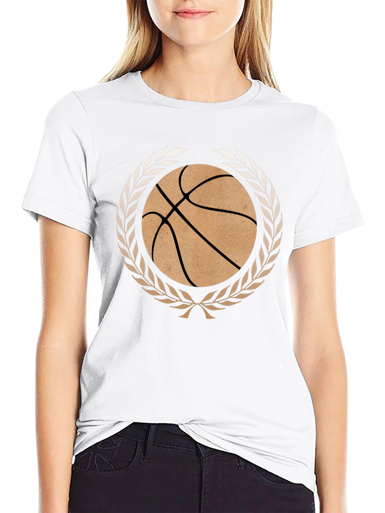 Basketball Laurel Wreath Graphic T-Shirt