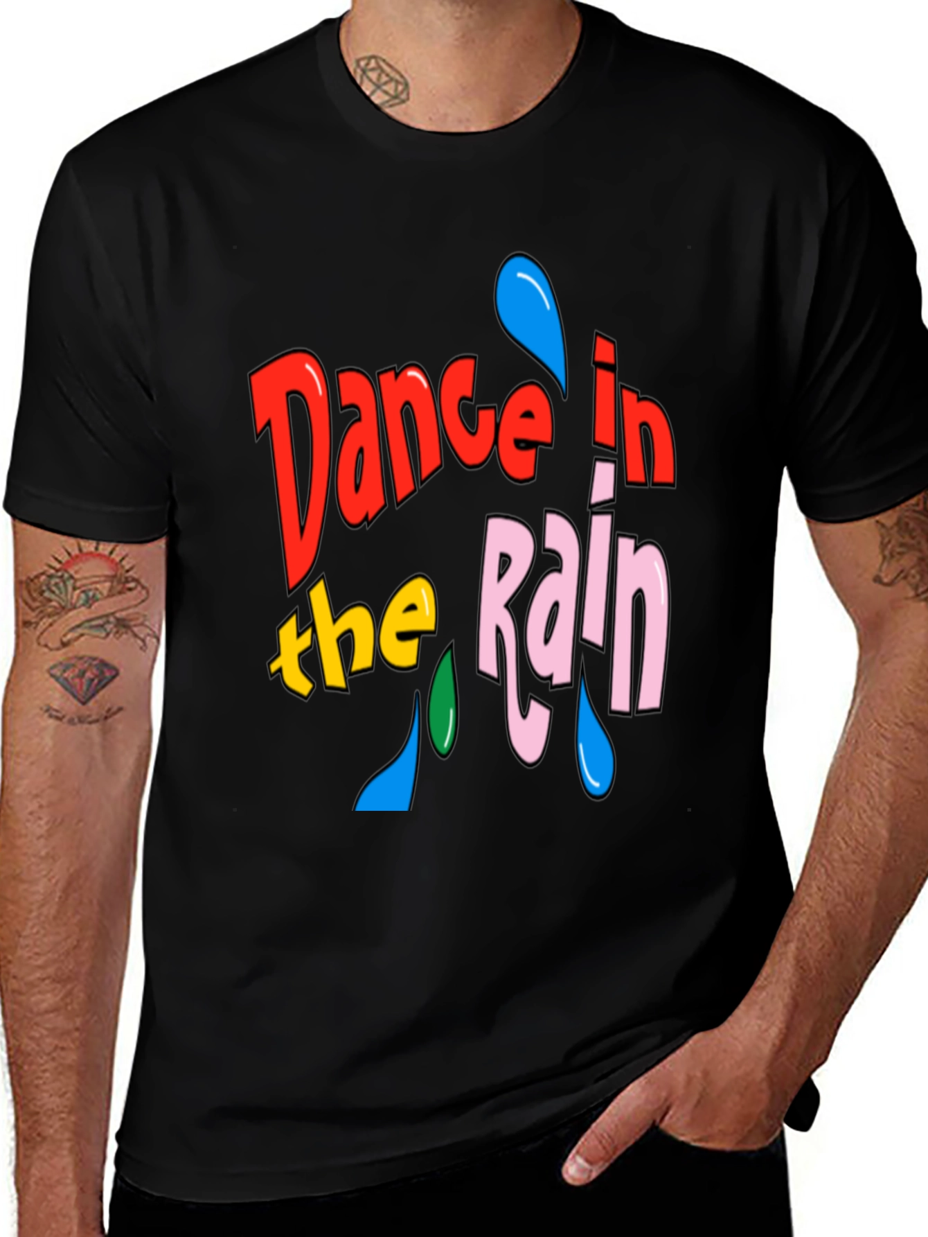 Dance in the Rain Graphic Tee - Black T-Shirt