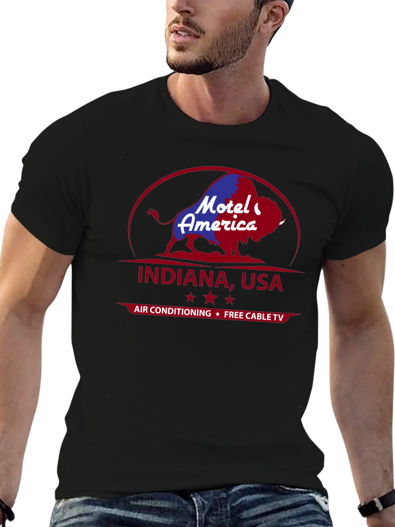 Motel America Indiana USA T-Shirt Retro Graphic Tee