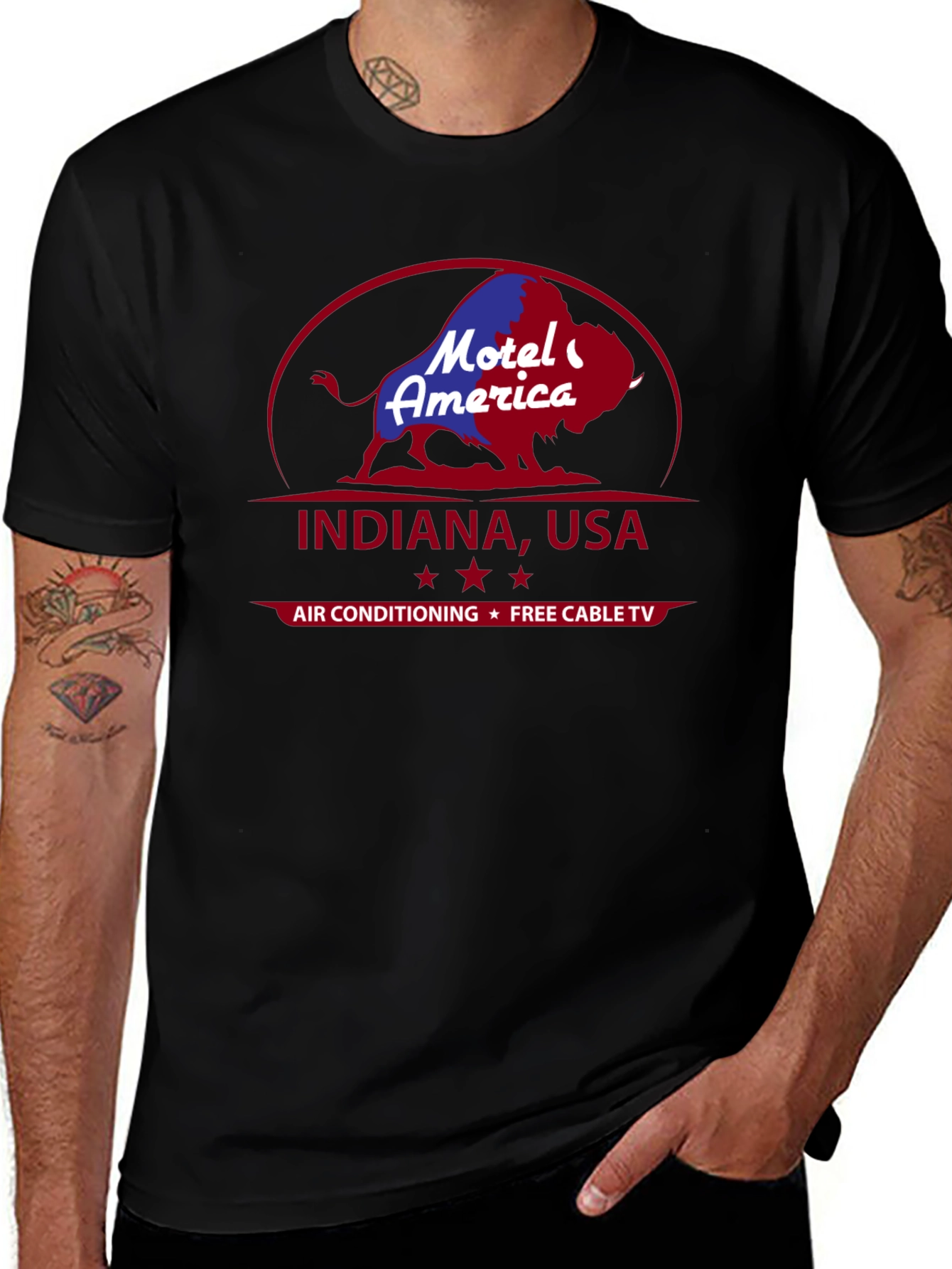 Motel America Indiana USA T-Shirt Retro Graphic Tee