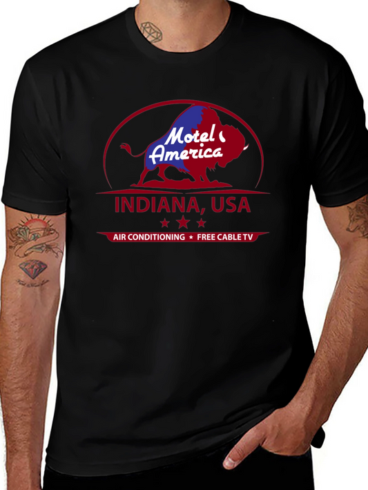 Motel America Indiana USA T-Shirt Retro Graphic Tee