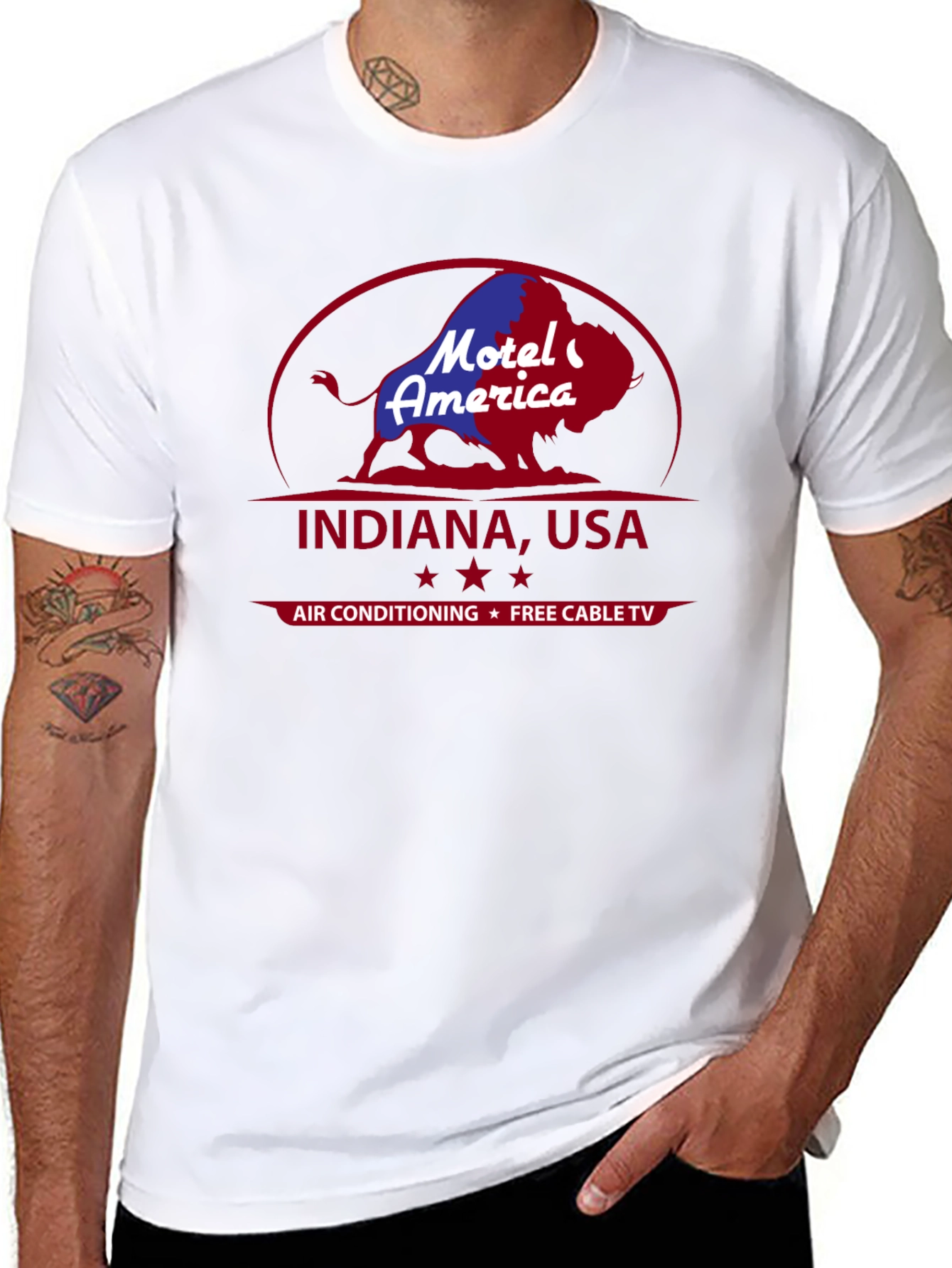 Motel America Indiana USA T-Shirt Retro Graphic Tee